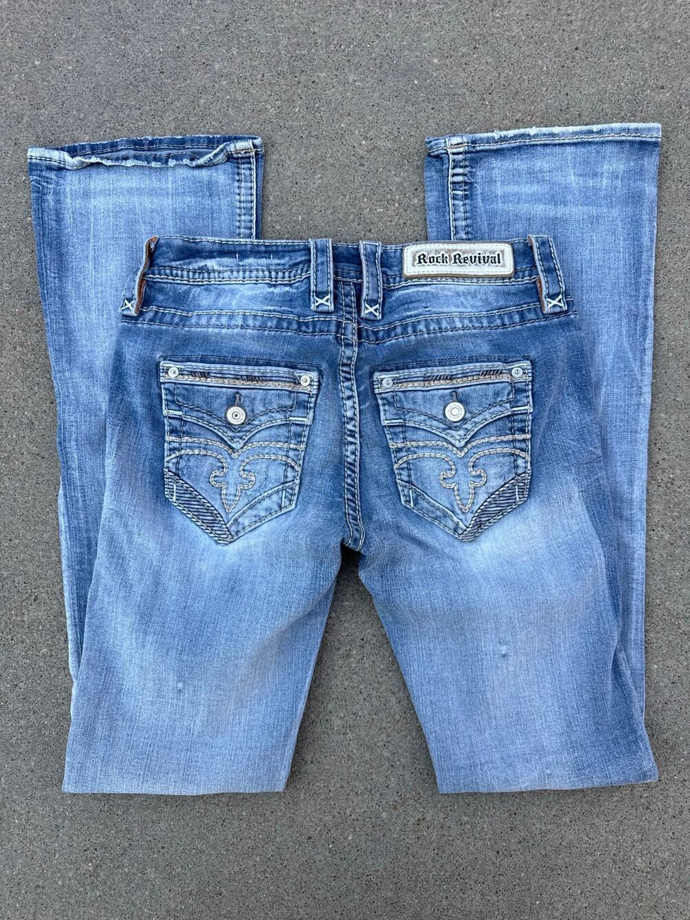 Y2K Rock Revival Lana 27 Mid Rise Boot Cut Light Blue Jeans EP9546MB200E